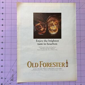 Old Forester Bourbon Whiskey VINTAGE PRINT AD 1965 Man Cave Bar Wall Art Decor